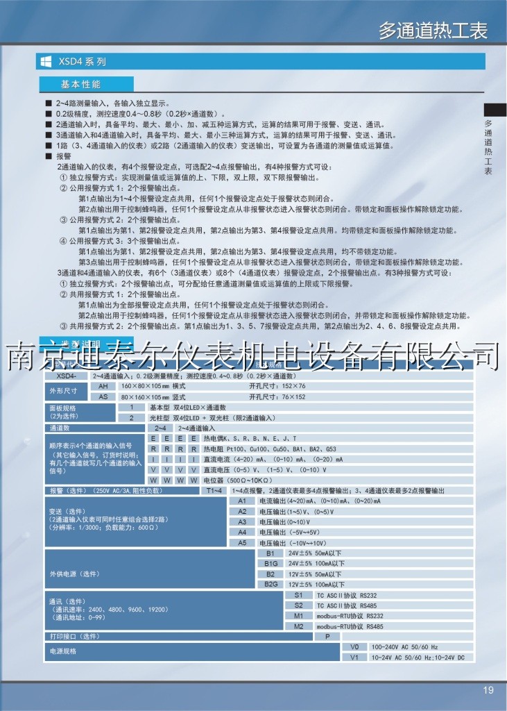 XSD4四通道智能仪表