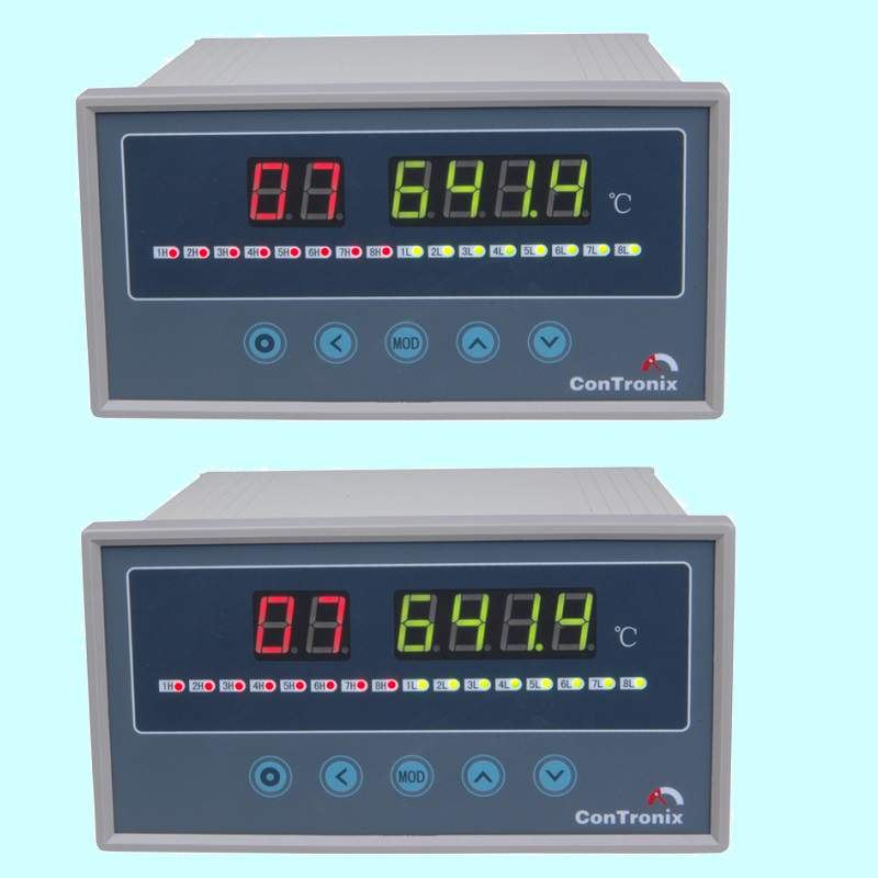 XSL-08 8通道巡回检测报警仪,方型,台式,盘装巡检仪,2点报警仪表